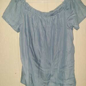 Light Blue Off-Shoulder Women's Top